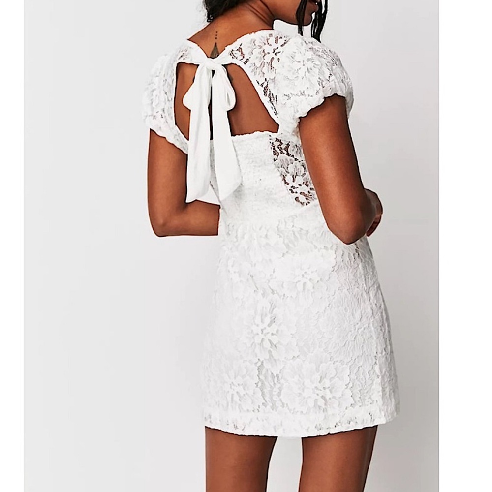 FREE PEOPLE Hailee Lace Mini White Dress Ivory Combo NWT $168
